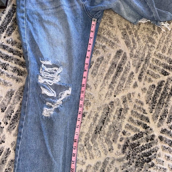 JBD 100% Cotton Mom Jeans Ripped Straight Leg High Waist Size 28 Women - Picture 8 of 12